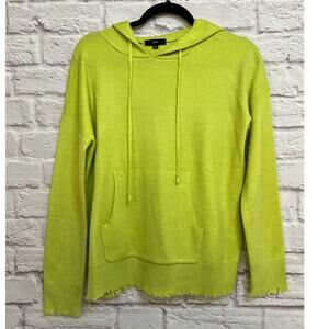 Fate Neon Green Sweater Hoodie With Raw Hem Size S.